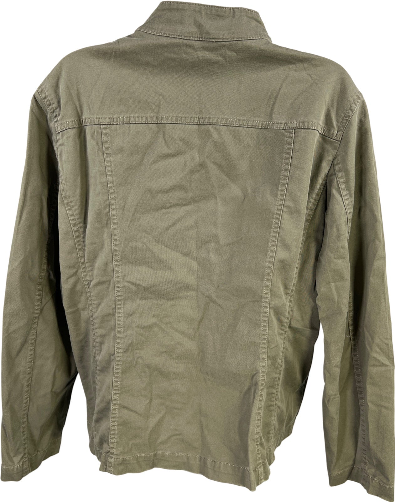 Chico’s Platinum Women’s Green Long Sleeve Button Up Jacket - 2/US L