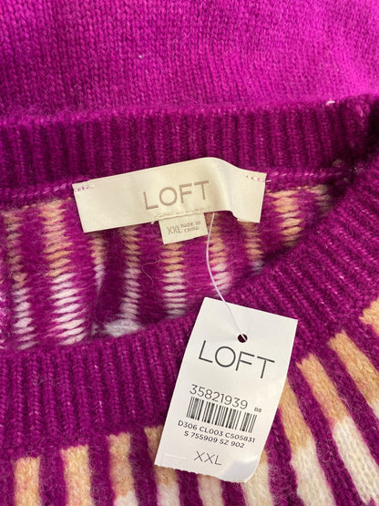 LOFT Women’s Purple Long Sleeve Plush Pullover Sweater - XXL