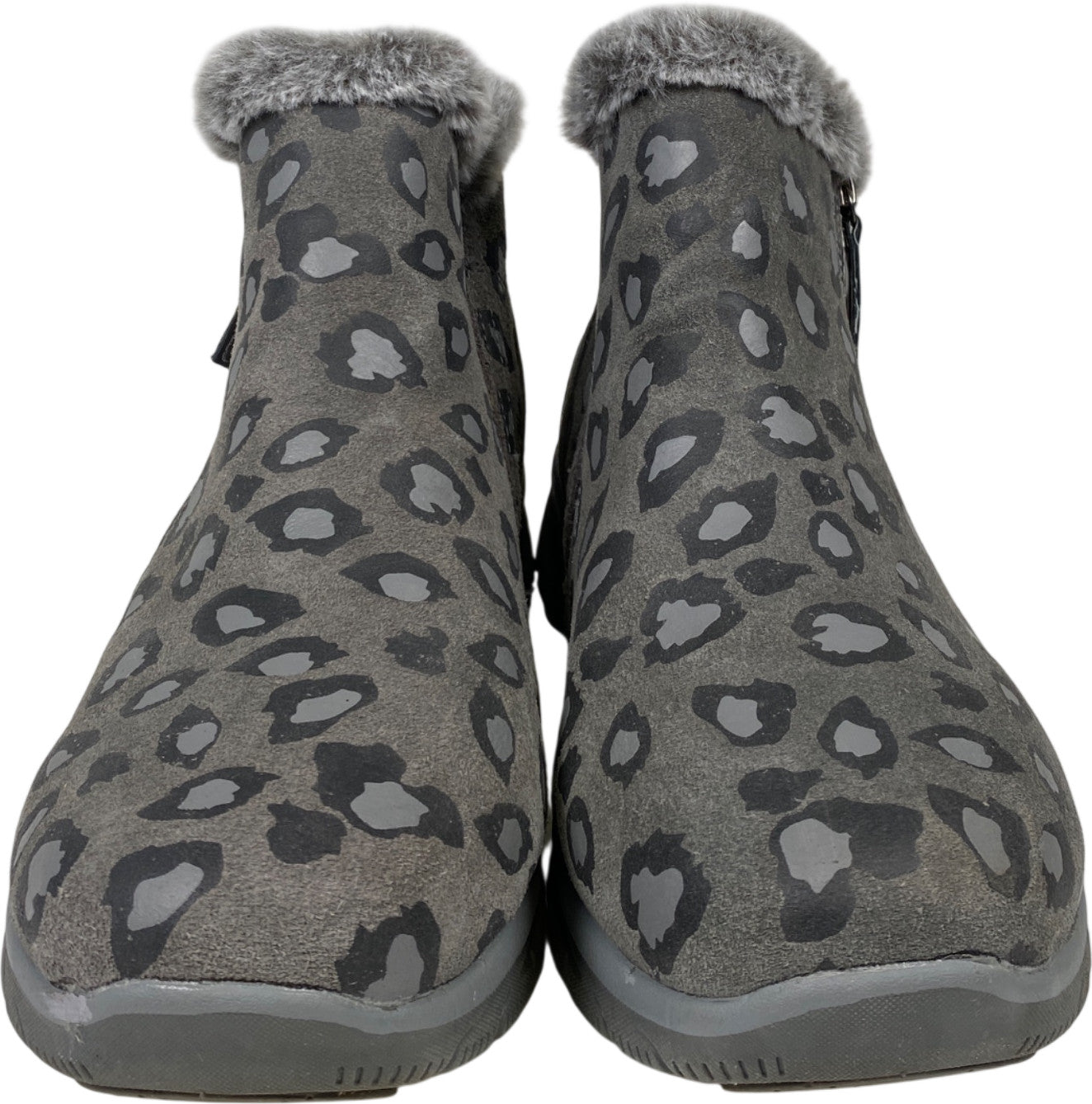 Skechers Women’s Gray Leopard Print Uno Rugged Sneaker Boots - 11 Wide