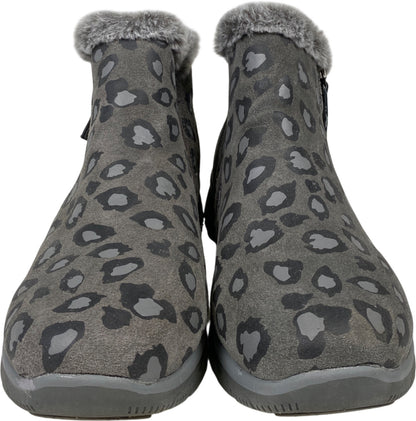 Skechers Women’s Gray Leopard Print Uno Rugged Sneaker Boots - 11 Wide