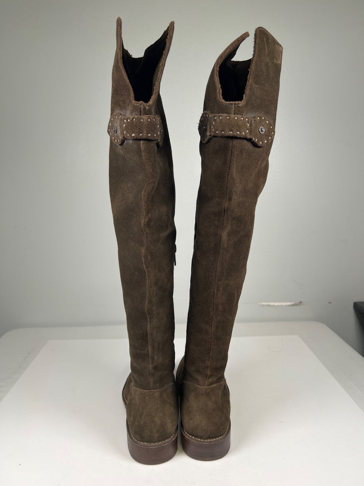 Frye Women’s Green Suede Shirley Over The Knee Tall Fashion Boots - 8.5