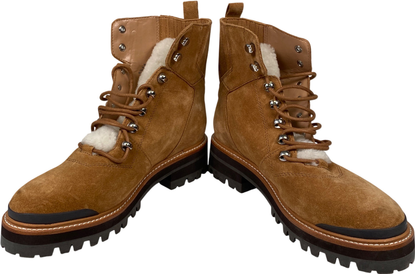 Marc Fisher Women’s Beige Genuine Suede Sherpa Accent Boots - 8 M