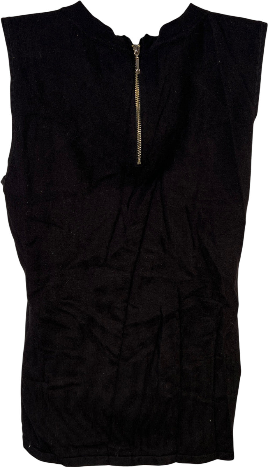 White House Black Market Women’s Black Beaded Neck Sleeveless Sweater - M