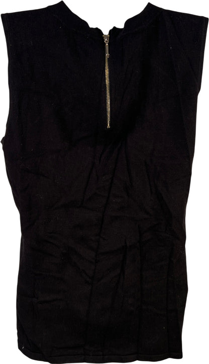 White House Black Market Women’s Black Beaded Neck Sleeveless Sweater - M