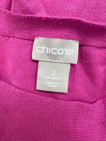 Chico’s Women’s Pink Long Sleeve Thin Knit Sweater - 2/US L