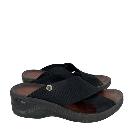 Bzees Women's Black Desire Wedge Slide Sandals - 10