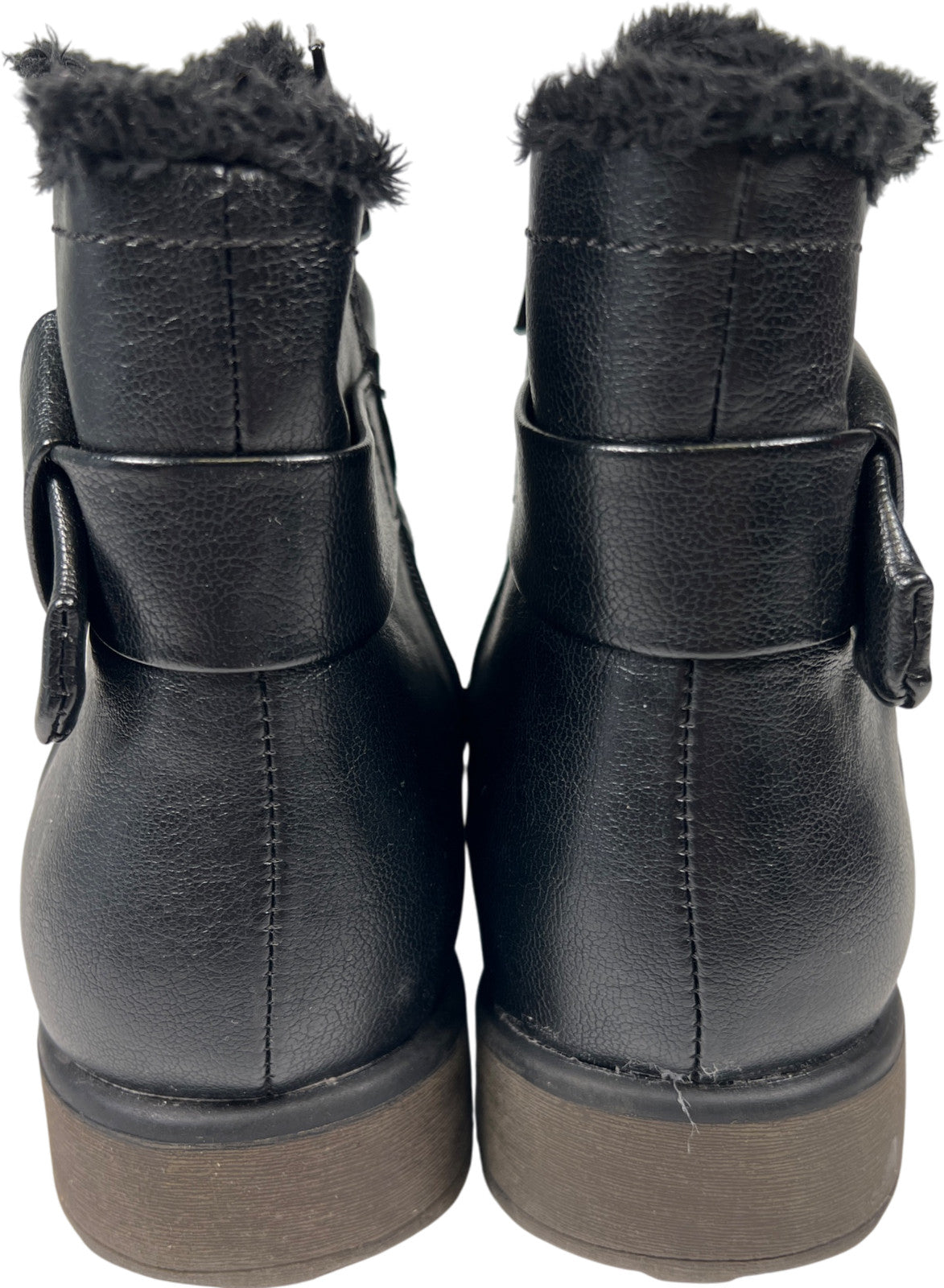 Baretraps Women’s Black Season Faux Fur Lined Side Zip Ankle Boots - 9.5