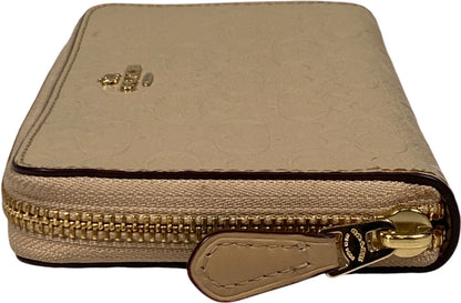 Coach Women’s Beige Embossed Patent Leather Accordion Wallet