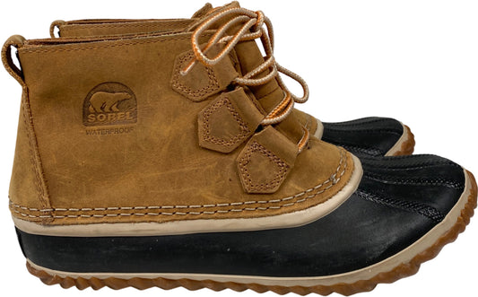 Sorel Women’s Tan Suede Out N About Suede Waterproof Lace Up Duck Boots - 7.5