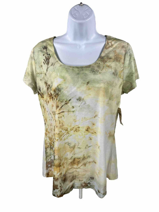 NEW Coldwater Creek Women's Yellow/Green Short Sleeve T-Shirt - M