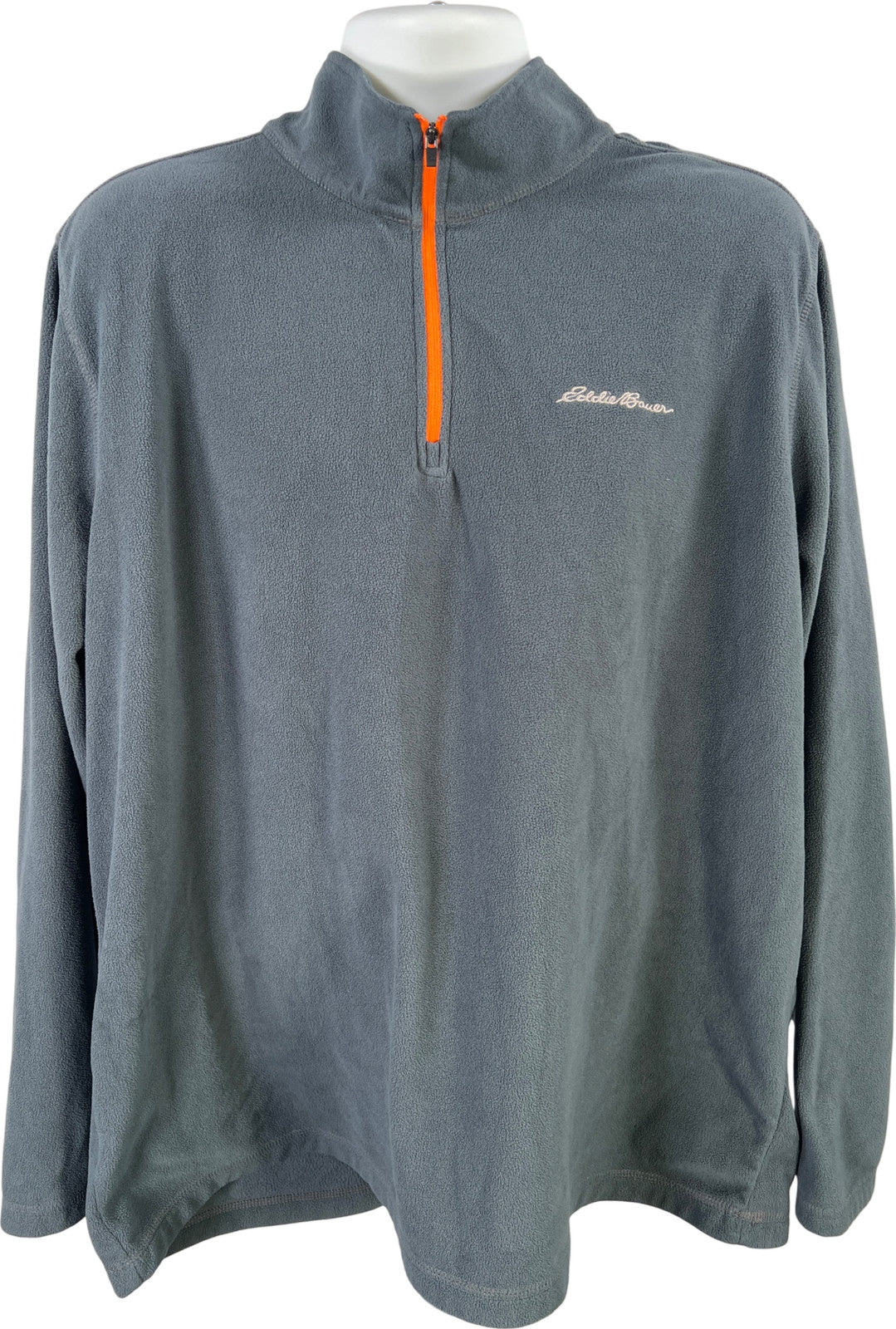 Eddie Bauer Men’s Gray/Blue 1/4 Zip Long Sleeve Pullover Jacket - 2XL