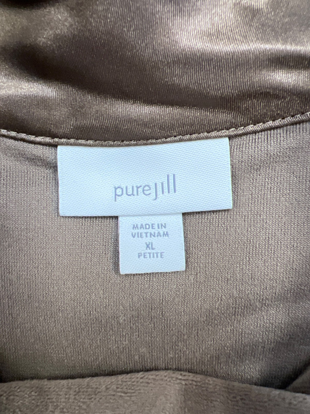 Pure Jill Women’s Brown Velour Long Sleeve V-Neck Shirt - XL Petite