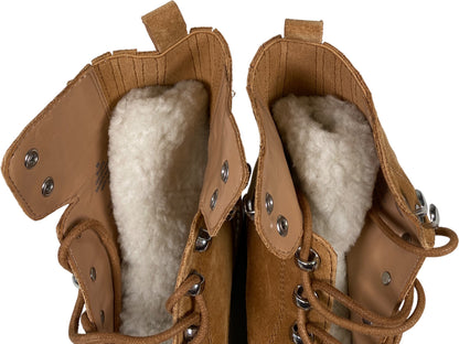 Marc Fisher Women’s Beige Genuine Suede Sherpa Accent Boots - 8 M