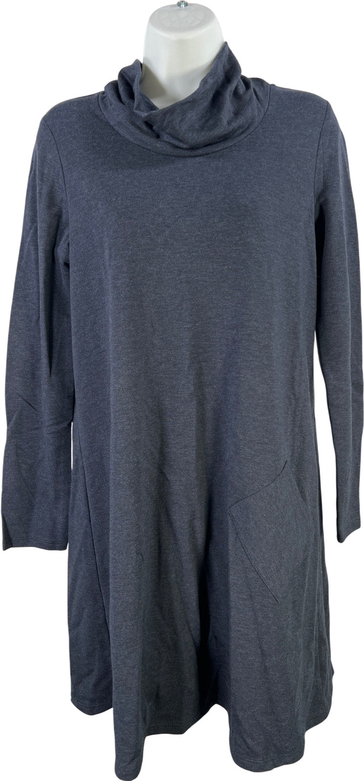 Pure J.Jill Women’s Blue Long Sleeve Cowl Neck Shirt Dress - XS