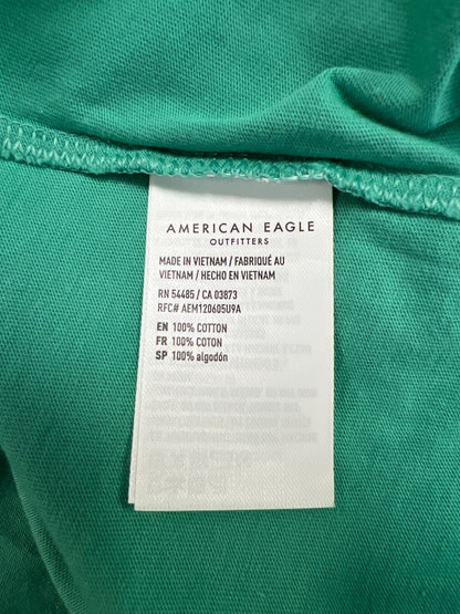 American Eagle Women’s Green Short Sleeve Skeleton Christmas T-Shirt - M