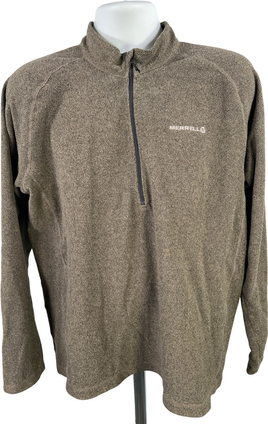 Merrell Men’s Brown Long Sleeve 1/4 Zip Pullover Fleece Jacket - L