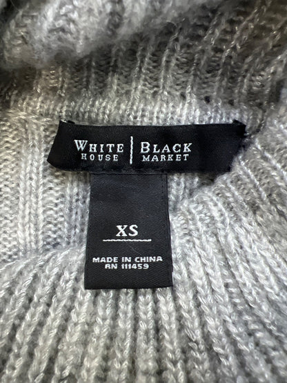 White House Black Market Womens Gray Wool Blend Hook Close Cardigan Sweater - XS