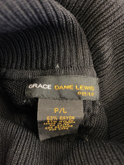 Grace Dane Lewis Women’s Black Cable Knit Sleeveless Sweater - Petite L