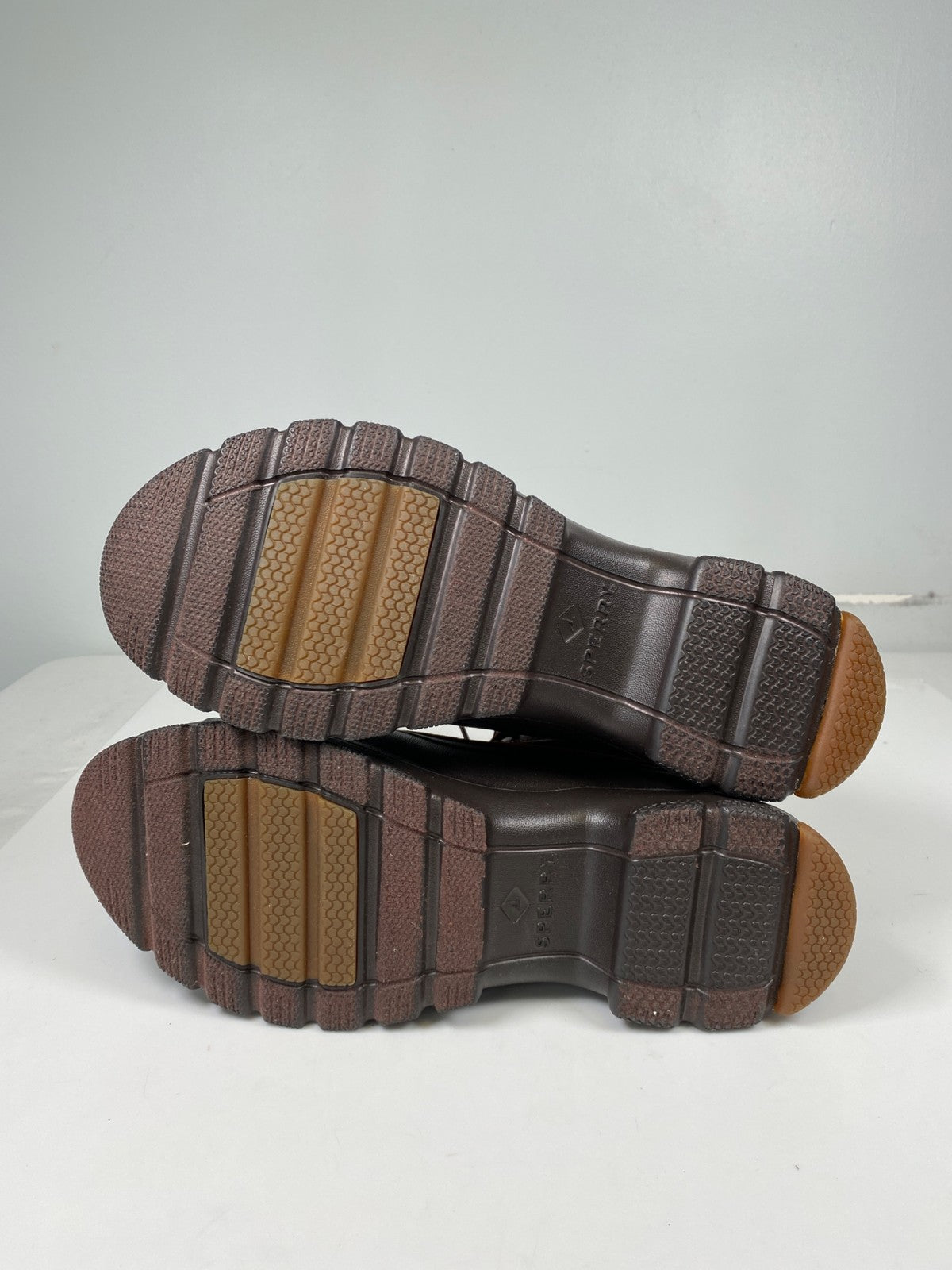 Sperry Men’s Brown Leather Lace Up Duck Boots - 10
