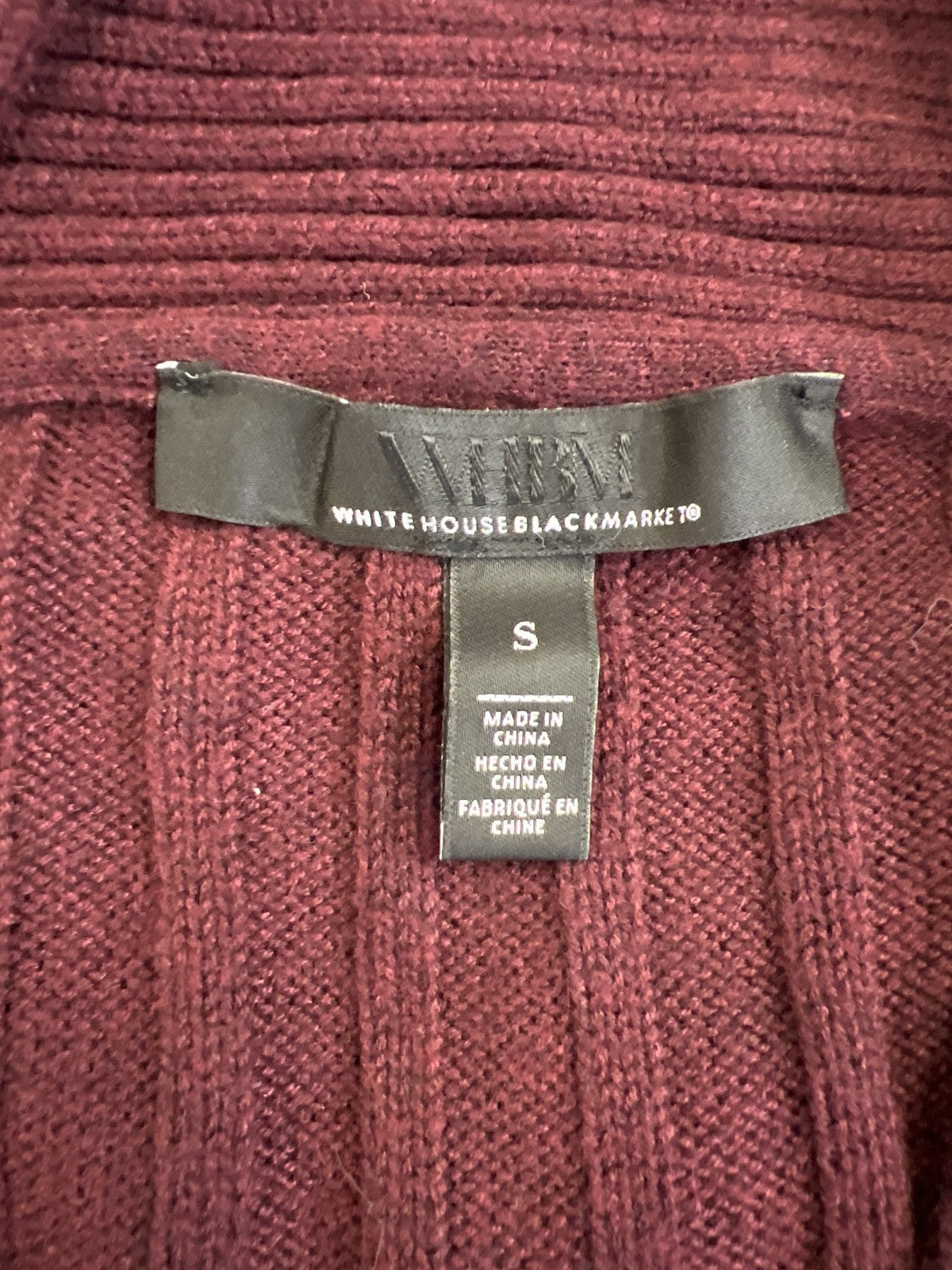 White House Black Market Women’s Burgundy Red Long Sleeve Sweater - S