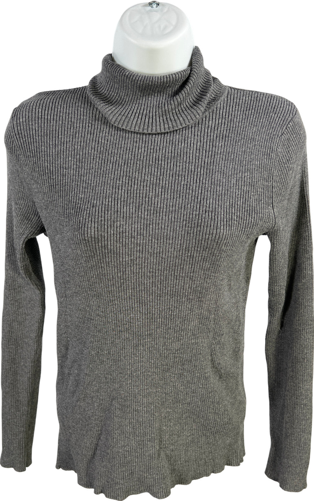 Chico’s Women’s Gray Ribbed Long Sleeve Mock Neck Sweater - 0/US S