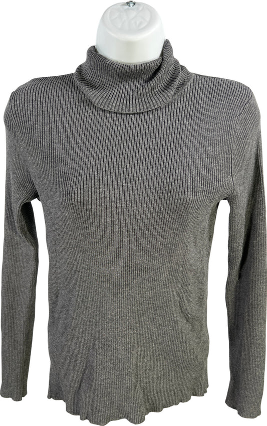 Chico’s Women’s Gray Ribbed Long Sleeve Mock Neck Sweater - 0/US S