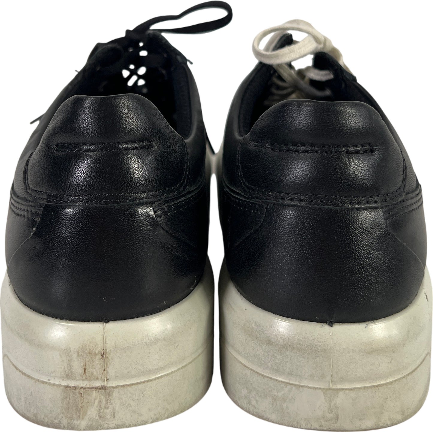 Ecco Women’s Black Leather Lace Up Casual Sneakers - 41/ US 10/10.5