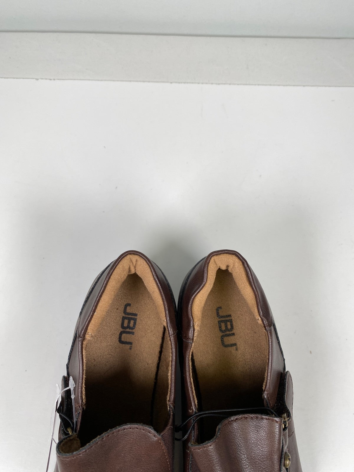 JBU Women’s Brown Faux Leather Kyley Low Heel Ankle Booties - 9