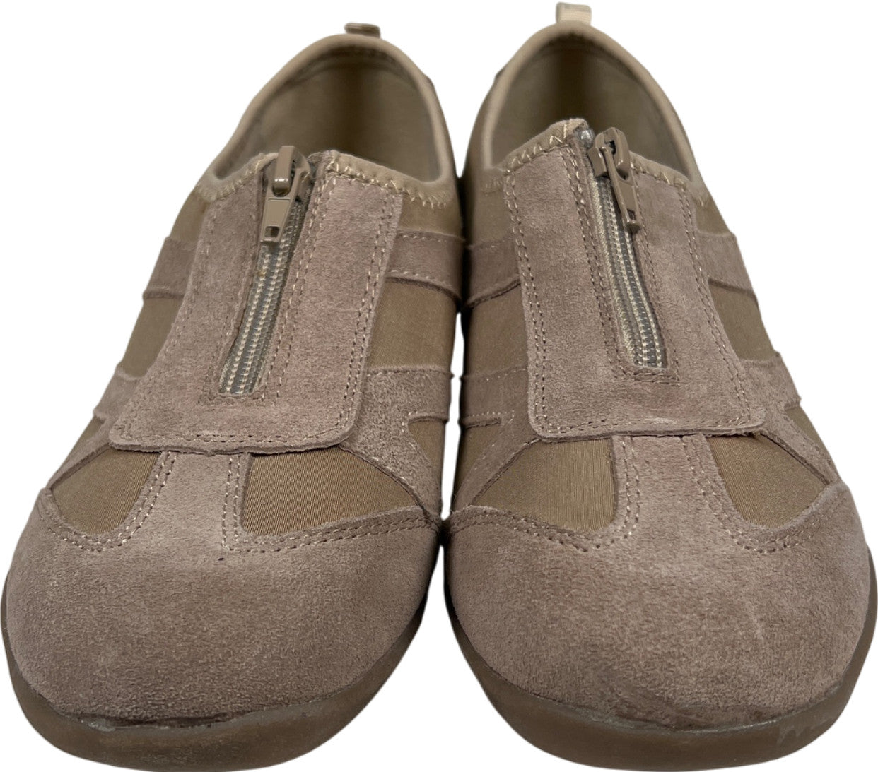 Cobbie Cuddlers Women’s Taupe/Beige Suede Zip Top Walking Shoes - 9