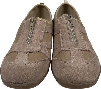 Cobbie Cuddlers Women’s Taupe/Beige Suede Zip Top Walking Shoes - 9