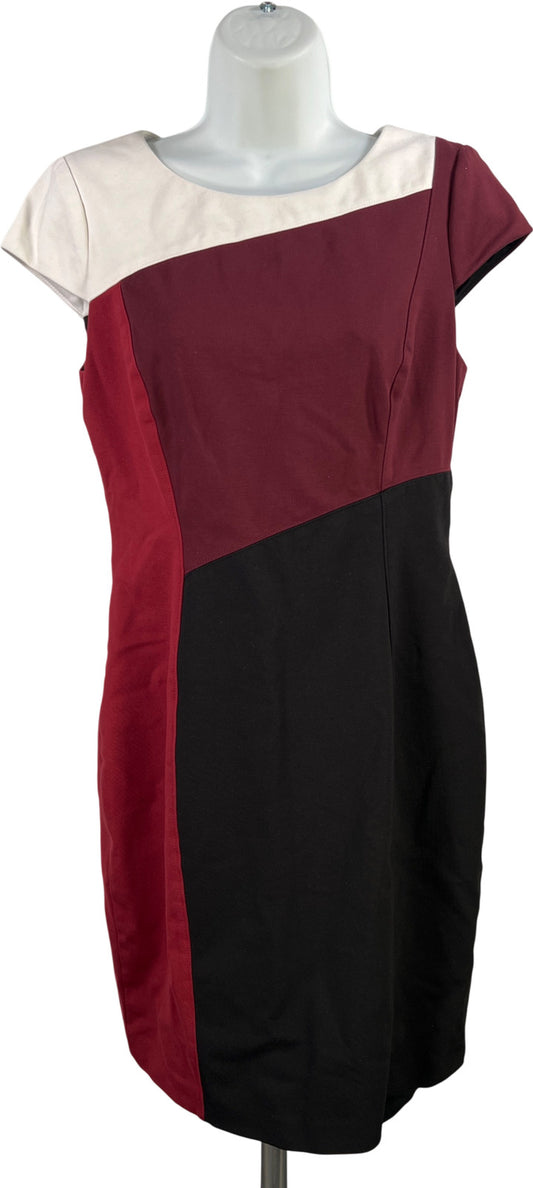 White House Black Market Women’s Black/Red ColorBlock Sheath Dress - 8