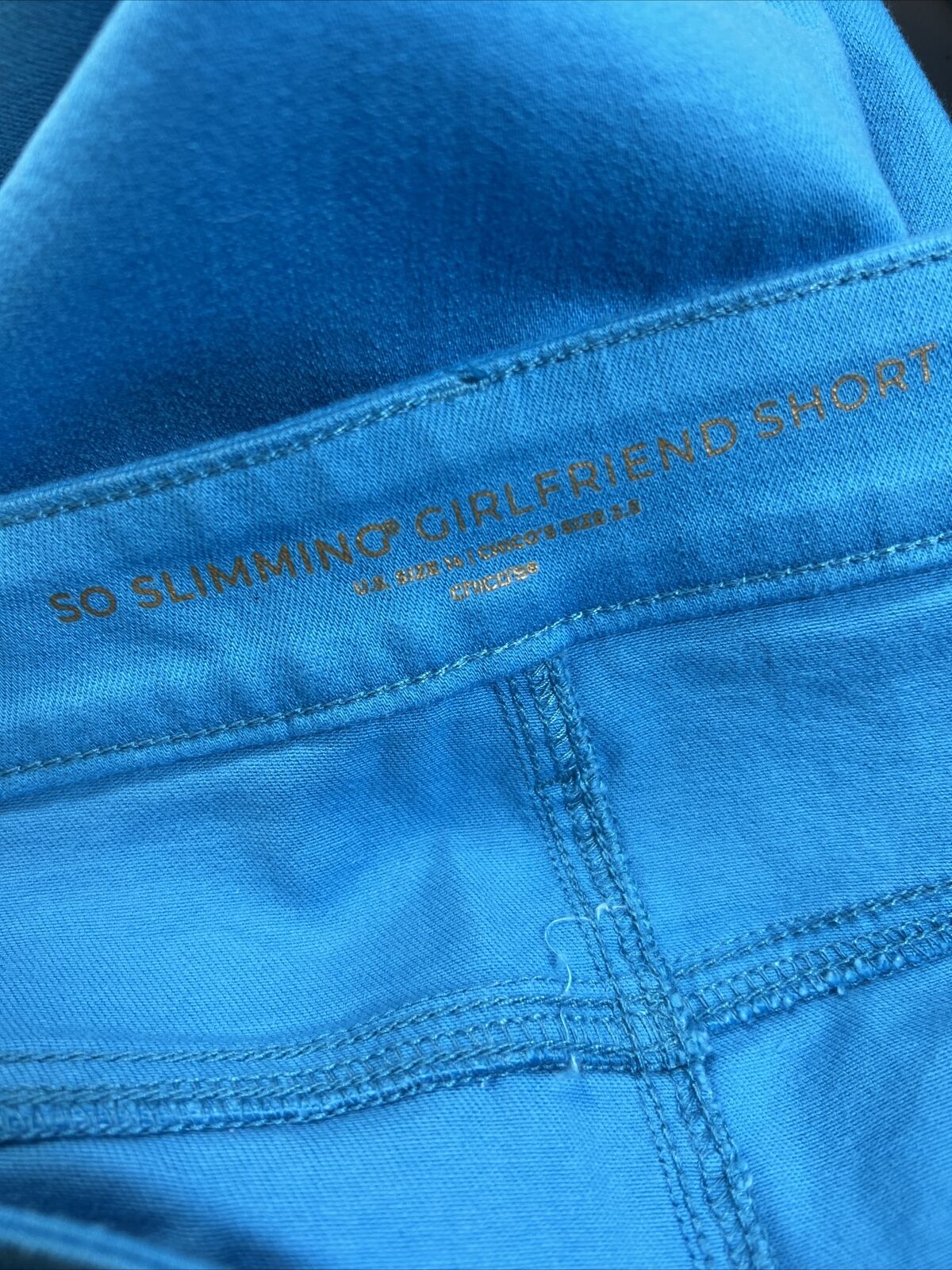 NEW Chico's Women's Blue So Slimming Girlfriend Shorts - 2.5/ 14
