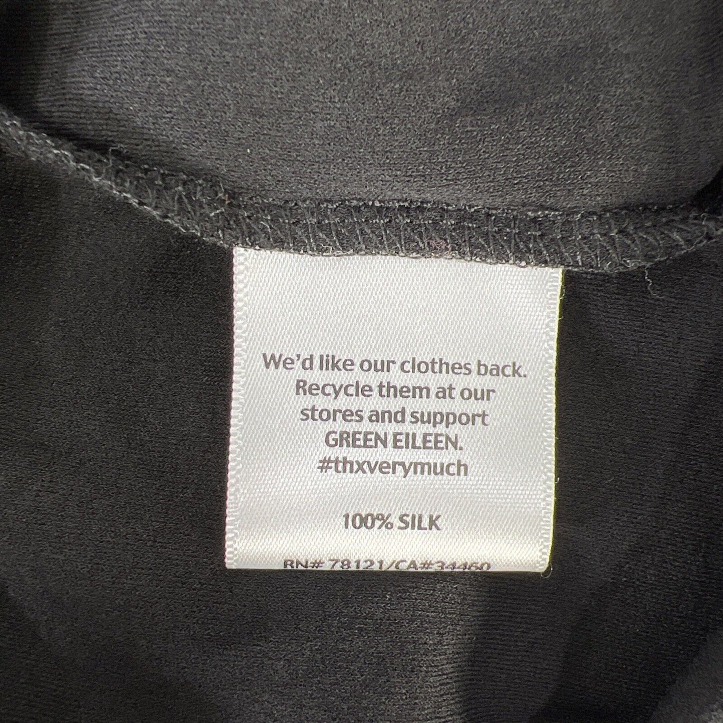 Eileen Fisher Women's Black Short Sleeve Silk T-Shirt - Plus 2X