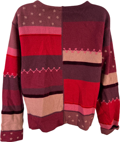 J.Jill Women’s Red Wool Long Sleeve Button Up Cardigan Sweater - S