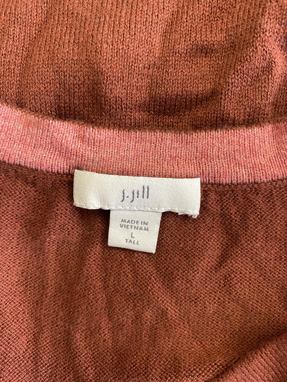 J.Jill Women’s Orange/Brown Long Sleeve Tunic Sweater - L Tall