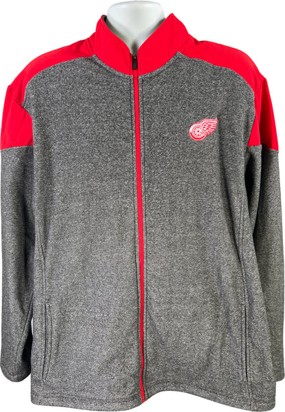 NHL Official Licensed Men’s Gray Detroit Red Wings 1/4 Zip Fleece Jacket - 2XL