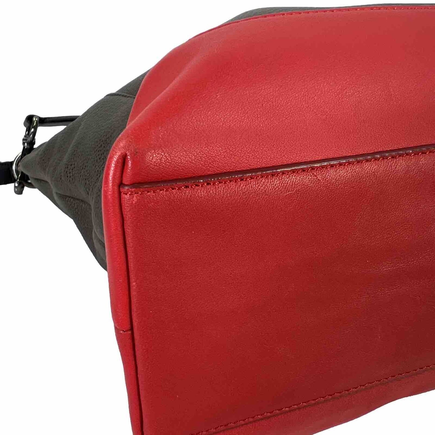 Coach Men's Red/Gray Leather Large Business Tote Bag