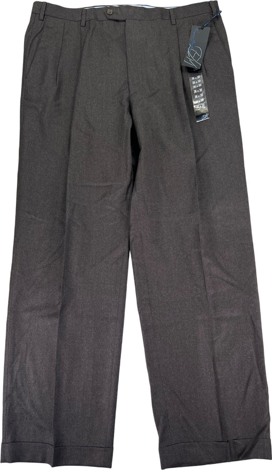 Enzo Mantovani Men’s Brown Wool/Cashmere Blend Dress Pants - 38X30