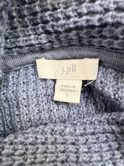 J.Jill Women’s Blue Waffle Knit Cowl Neck Long Sleeve Sweater - L