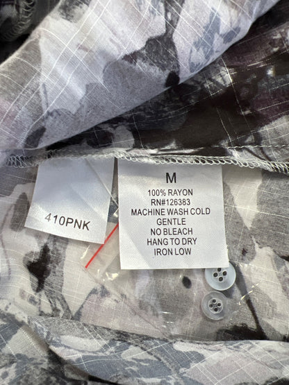 Ethyl Women’s Purple/Gray Long Sleeve Button Up Tunic Blouse - M