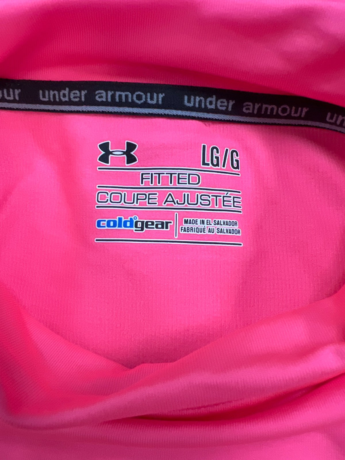 Under Armour Women’s Pink ColdGear Fitted Mock Neck Athletic Shirt - L
