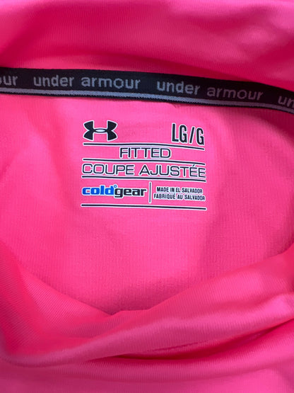 Under Armour Women’s Pink ColdGear Fitted Mock Neck Athletic Shirt - L
