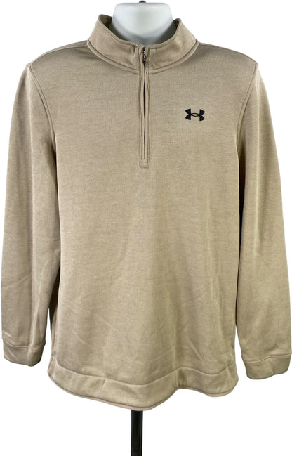 Under Armour Men’s Beige Golf Fleece Lined ColdGear 1/4 Zip Sweater - L Tall