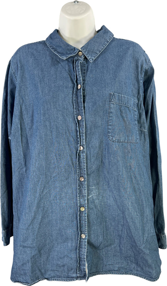 J.Jill Denim Women’s Blue Chambray Button Up Shirt - Plus 2X
