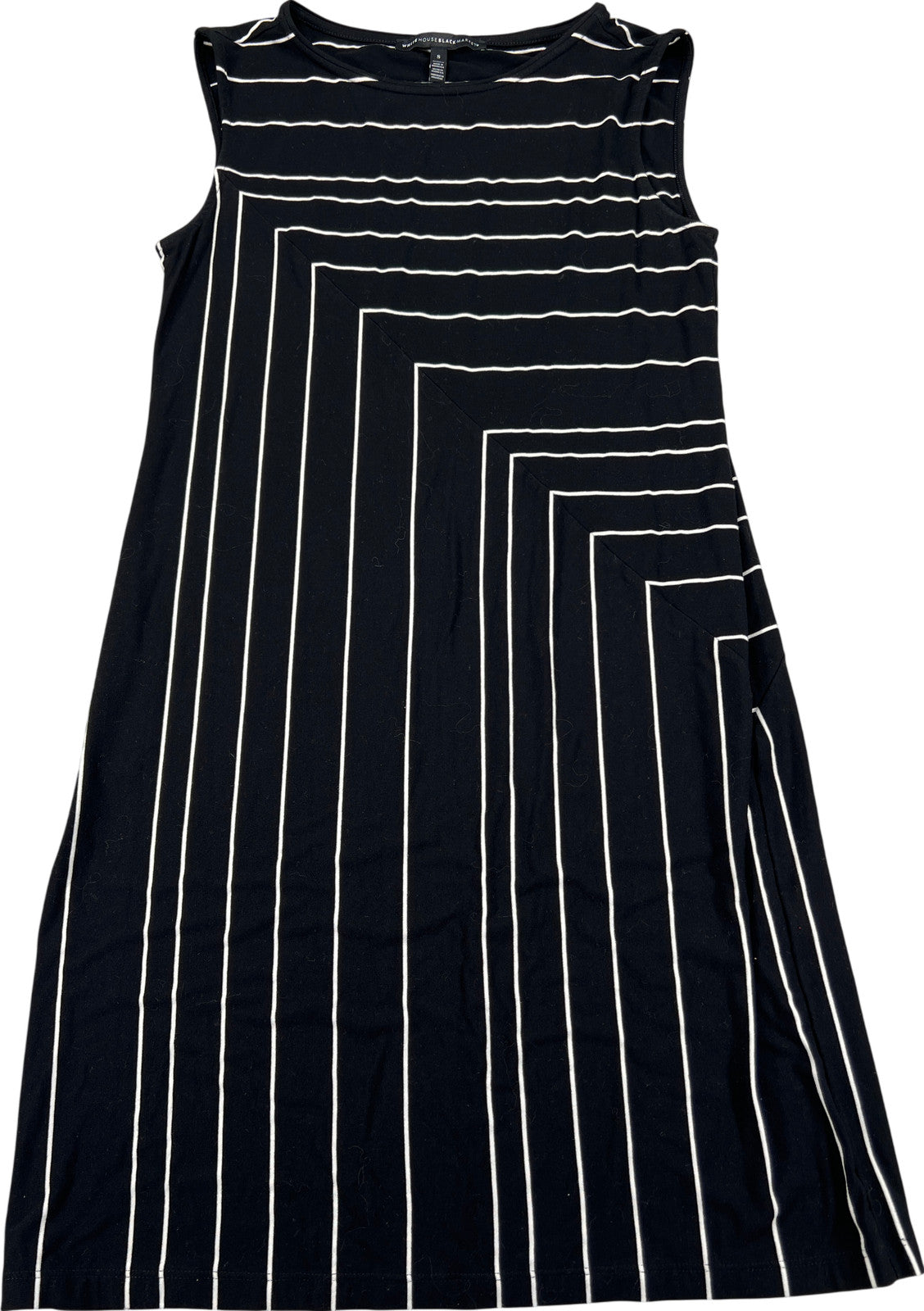 White House Black Market Women’s Black Stripe Knit Short Shift Dress - S
