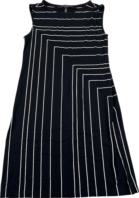 White House Black Market Women’s Black Stripe Knit Short Shift Dress - S