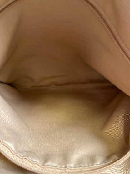 Coach Women’s Brown Signature Stripe Canvas Zip Close Tote Bag Purse