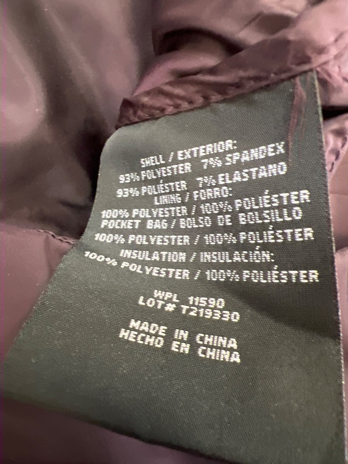 32 Degree Heat Women’s Purple Acai Full Zip Hooded Puffer Jacket - S