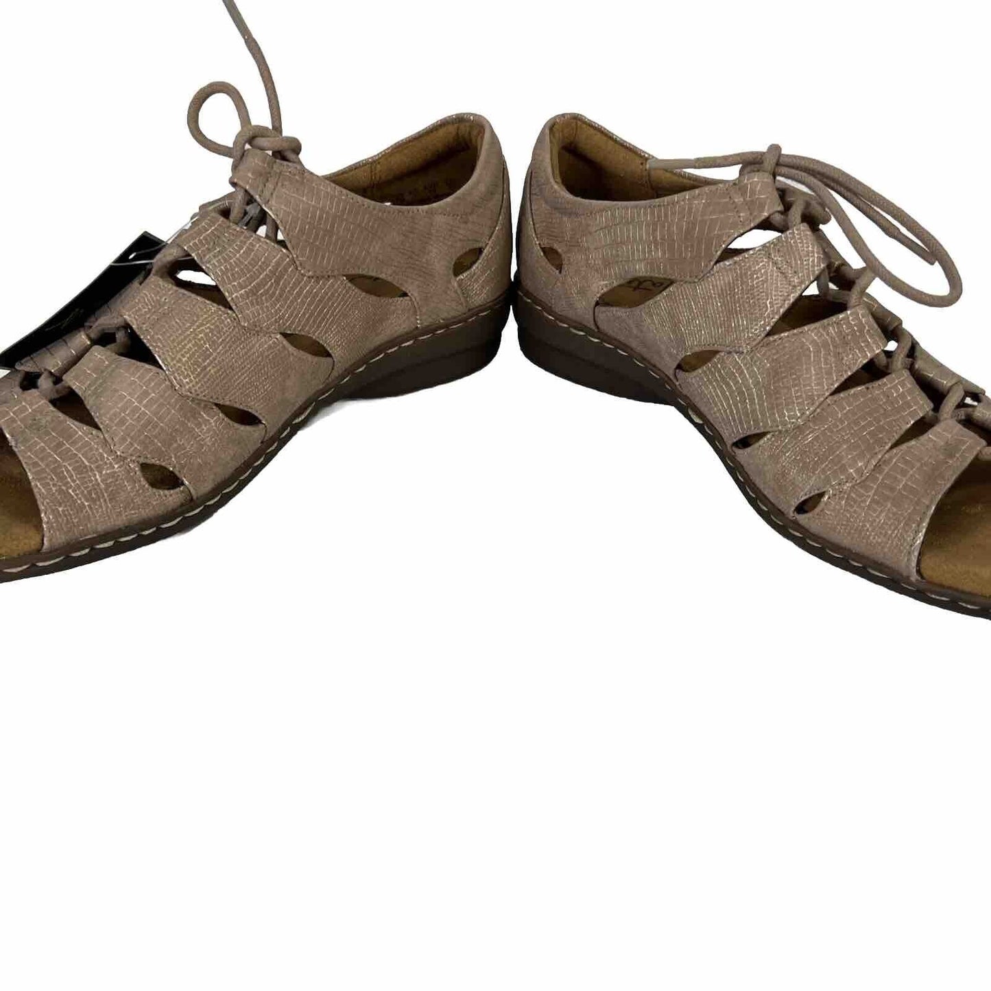 NEW Natural Soul Women's Tan/Rose Lace Up Low Gladiator Sandals - 9