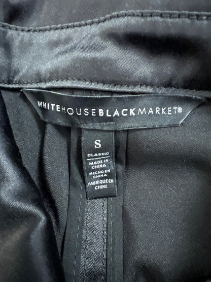 White House Black Market Women’s Black Satin Moto Jacket - S